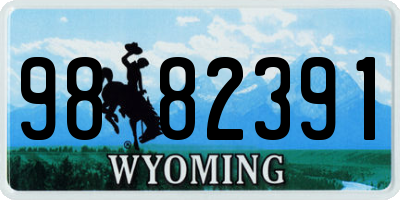 WY license plate 9882391