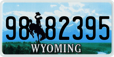 WY license plate 9882395
