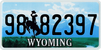 WY license plate 9882397