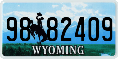 WY license plate 9882409