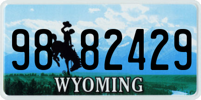 WY license plate 9882429