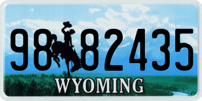 WY license plate 9882435