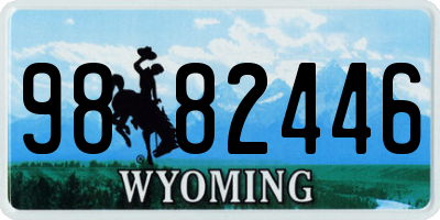 WY license plate 9882446