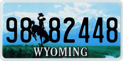 WY license plate 9882448