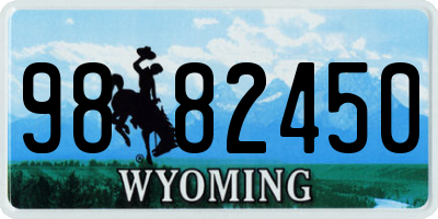 WY license plate 9882450
