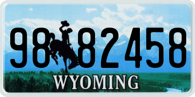 WY license plate 9882458