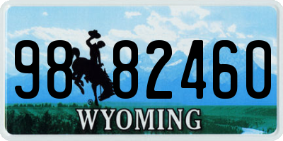 WY license plate 9882460