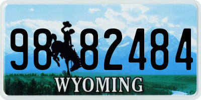 WY license plate 9882484