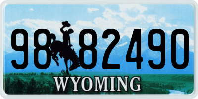 WY license plate 9882490