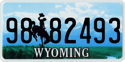 WY license plate 9882493