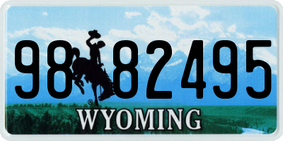 WY license plate 9882495