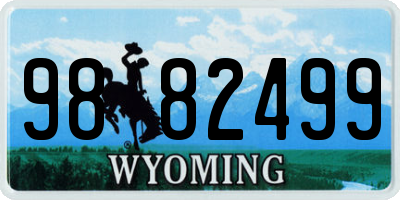 WY license plate 9882499