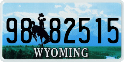 WY license plate 9882515