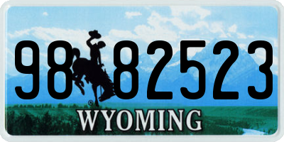WY license plate 9882523