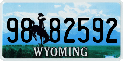 WY license plate 9882592