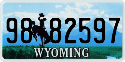 WY license plate 9882597