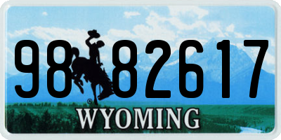 WY license plate 9882617
