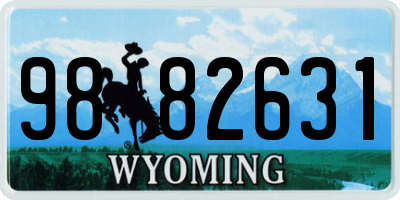 WY license plate 9882631