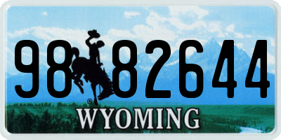 WY license plate 9882644