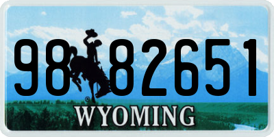 WY license plate 9882651
