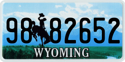 WY license plate 9882652