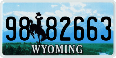 WY license plate 9882663