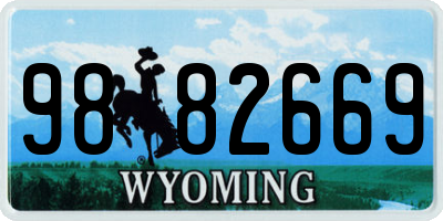 WY license plate 9882669