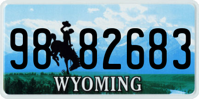 WY license plate 9882683