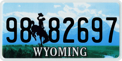 WY license plate 9882697