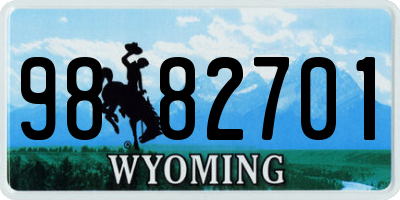 WY license plate 9882701