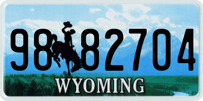 WY license plate 9882704