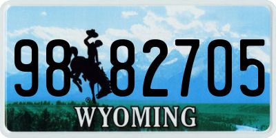 WY license plate 9882705