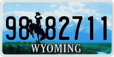 WY license plate 9882711