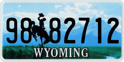 WY license plate 9882712