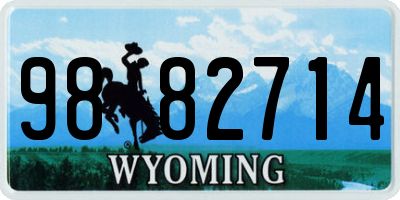 WY license plate 9882714
