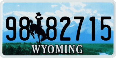 WY license plate 9882715