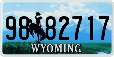 WY license plate 9882717