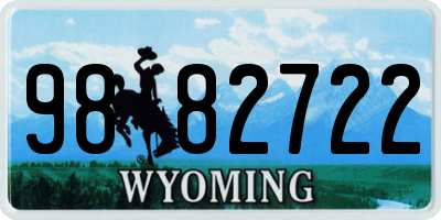 WY license plate 9882722