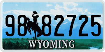WY license plate 9882725