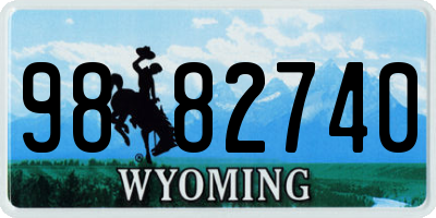 WY license plate 9882740