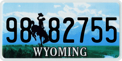 WY license plate 9882755