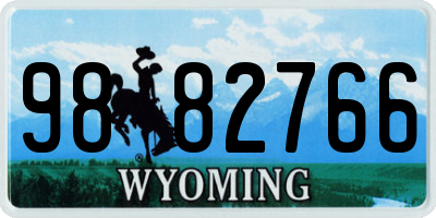 WY license plate 9882766