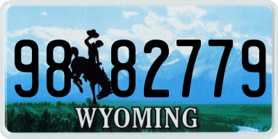 WY license plate 9882779
