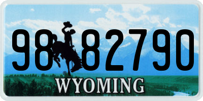 WY license plate 9882790