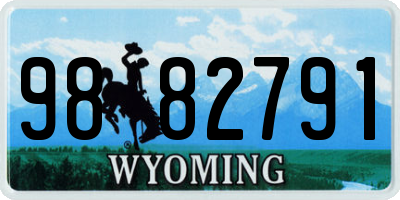 WY license plate 9882791