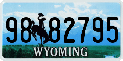 WY license plate 9882795