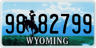 WY license plate 9882799