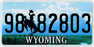 WY license plate 9882803