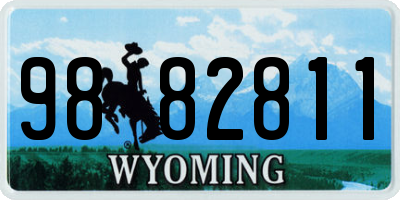 WY license plate 9882811