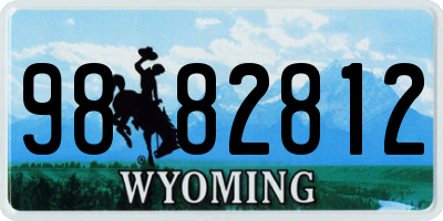 WY license plate 9882812